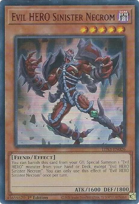 Evil HERO Sinister Necrom (Red) LDS3-EN026 card from Legendary Duelists: Season 3