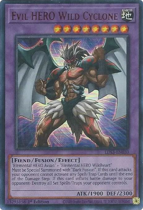 Evil HERO Wild Cyclone (Red) LDS3-EN030 card from Legendary Duelists: Season 3