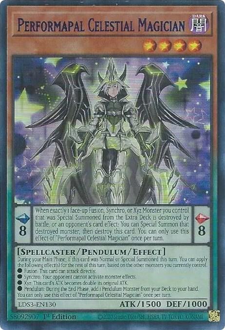 Performapal Celestial Magician (Blue) LDS3-EN130 card from Legendary Duelists: Season 3