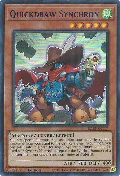 Quickdraw Synchron (Blue) LDS3-EN117 card from Legendary Duelists: Season 3