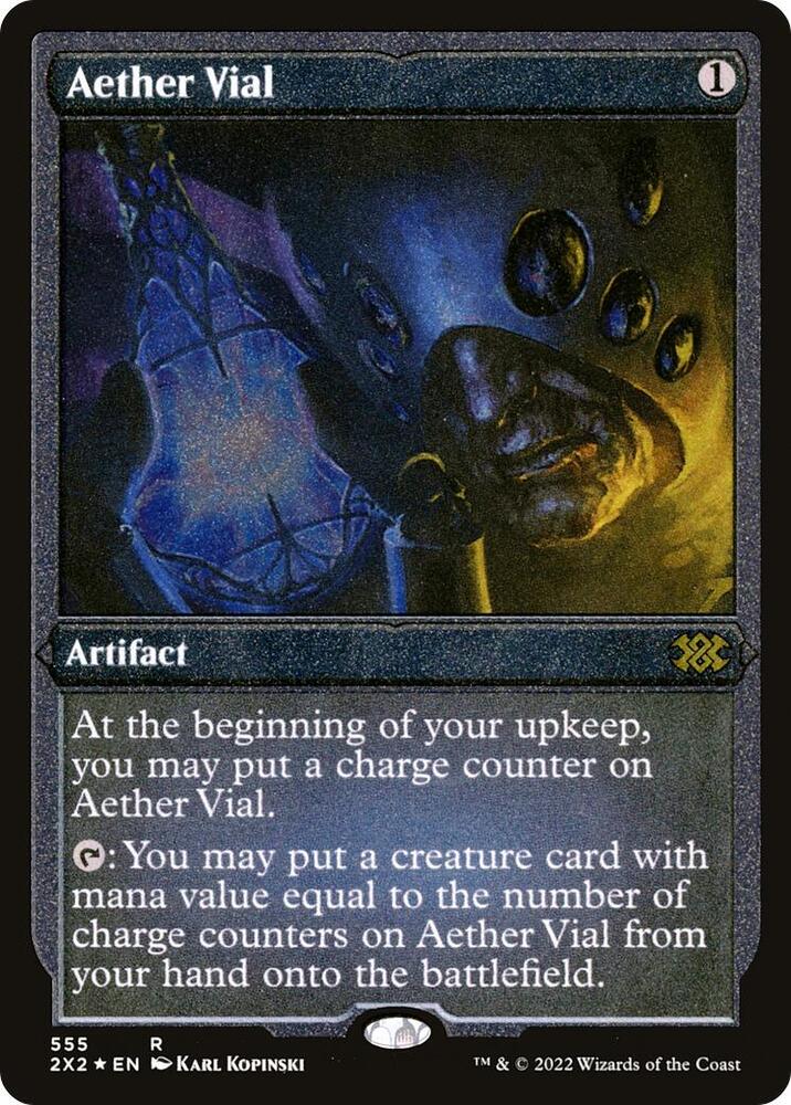 Aether Vial (Foil Etched) 555 card from Double Masters 2022