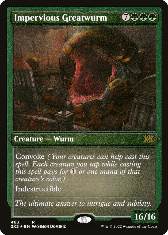 Impervious Greatwurm (Foil Etched) 463 card from Double Masters 2022