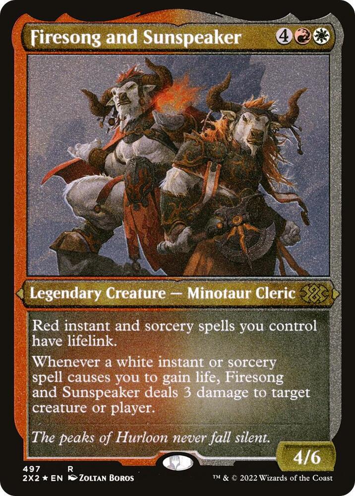 Firesong and Sunspeaker (Foil Etched) 497 card from Double Masters 2022
