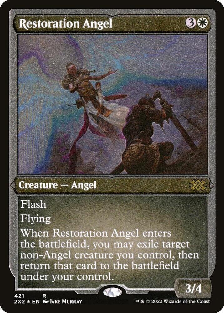 Restoration Angel (Foil Etched) 421 card from Double Masters 2022