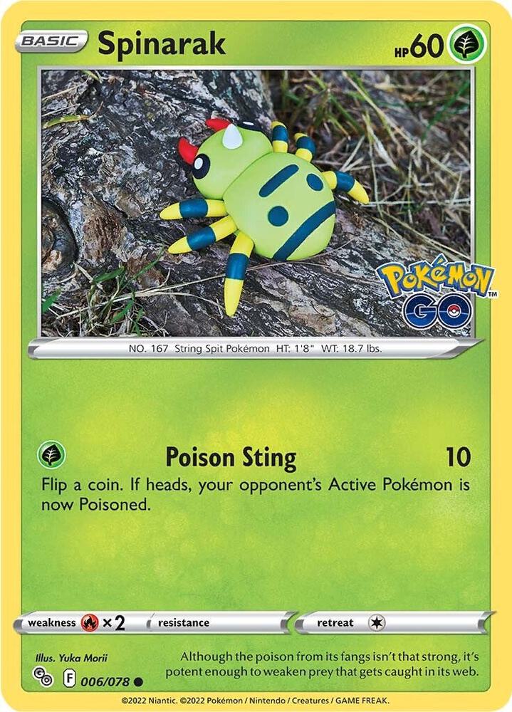 Spinarak 006/078 card from Pokemon GO
