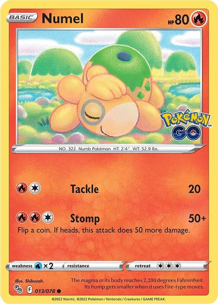 Numel 013/078 card from Pokemon GO