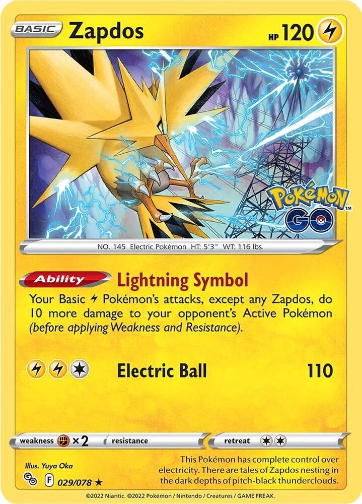 Zapdos 029/078 card from Pokemon GO
