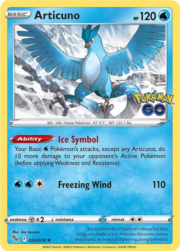 Articuno 024/078 card from Pokemon GO