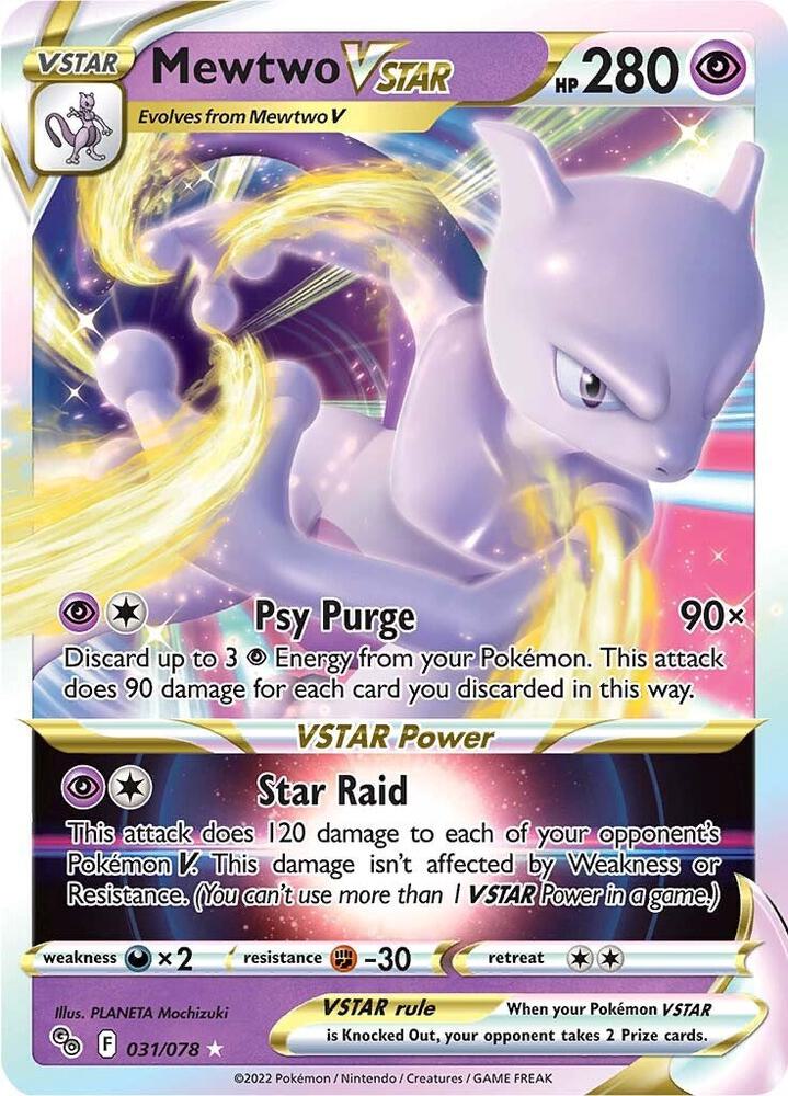 Mewtwo VSTAR 031/078 card from Pokemon GO