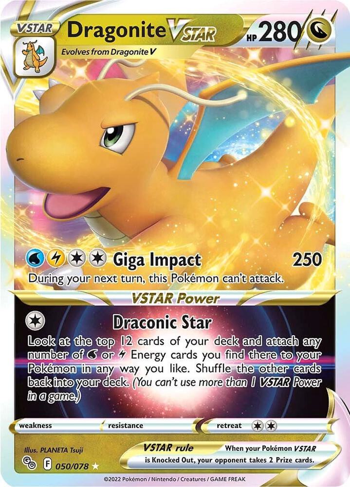Dragonite VSTAR 050/078 card from Pokemon GO