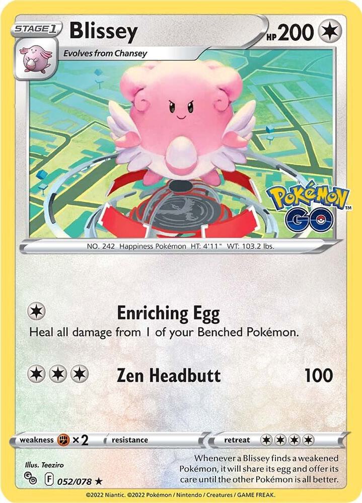 Blissey 052/078 card from Pokemon GO