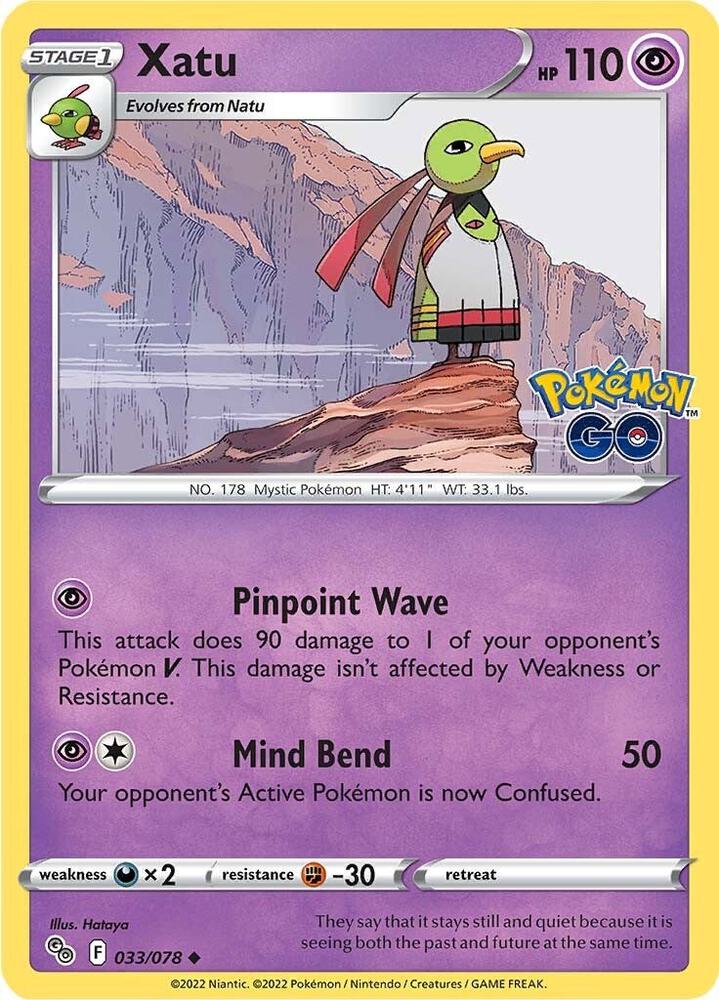 Xatu 033/078 card from Pokemon GO