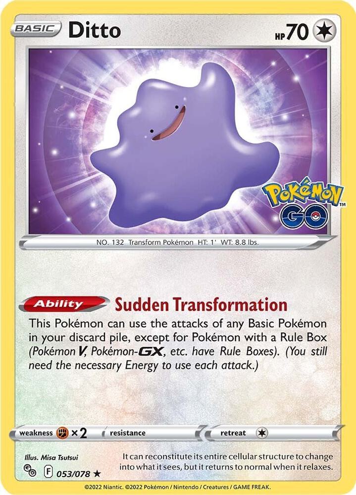 Ditto 053/078 card from Pokemon GO