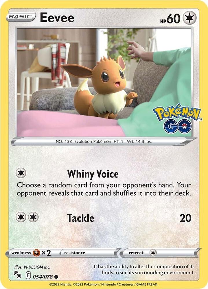 Eevee 054/078 card from Pokemon GO