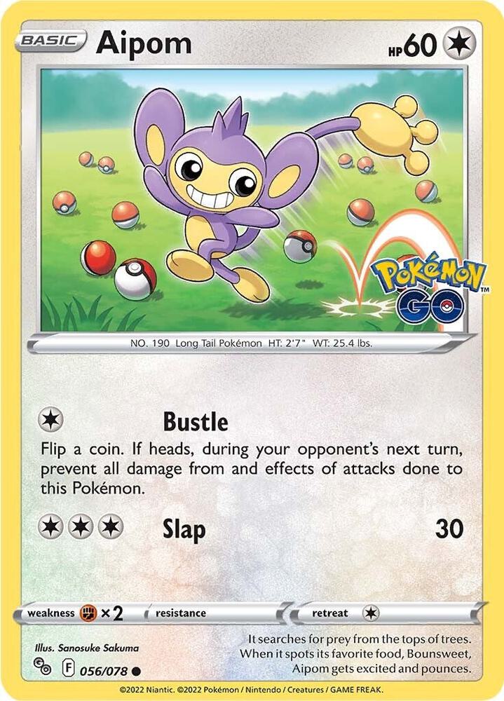 Aipom 056/078 card from Pokemon GO