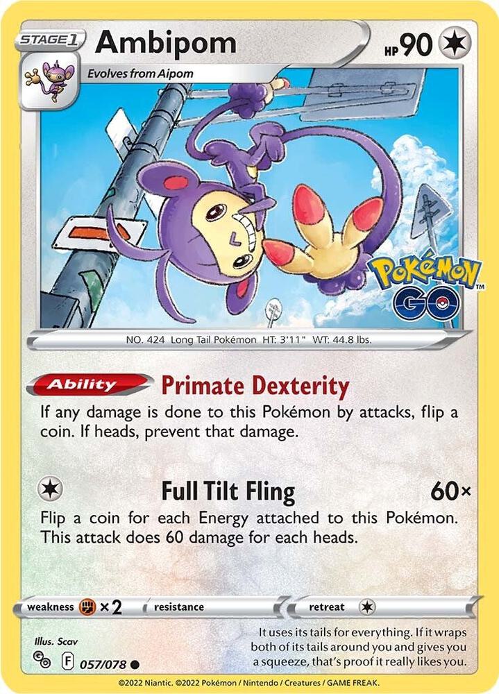 Ambipom 057/078 card from Pokemon GO