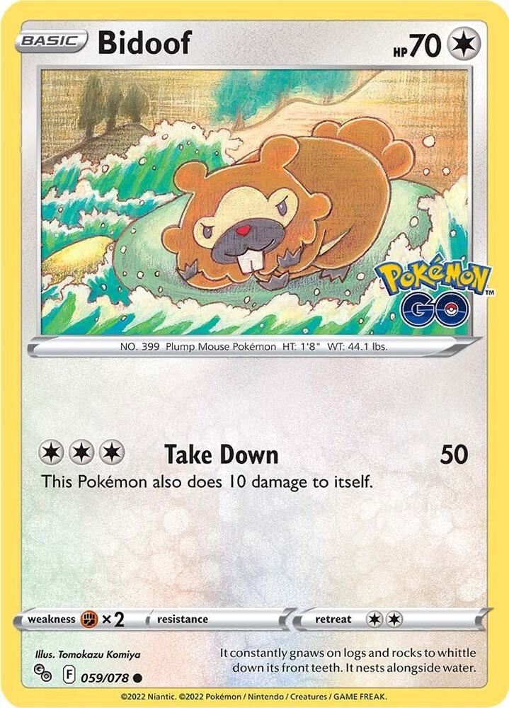 Bidoof 059/078 card from Pokemon GO