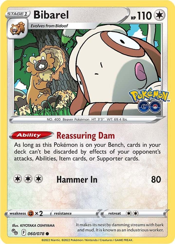 Bibarel 060/078 card from Pokemon GO