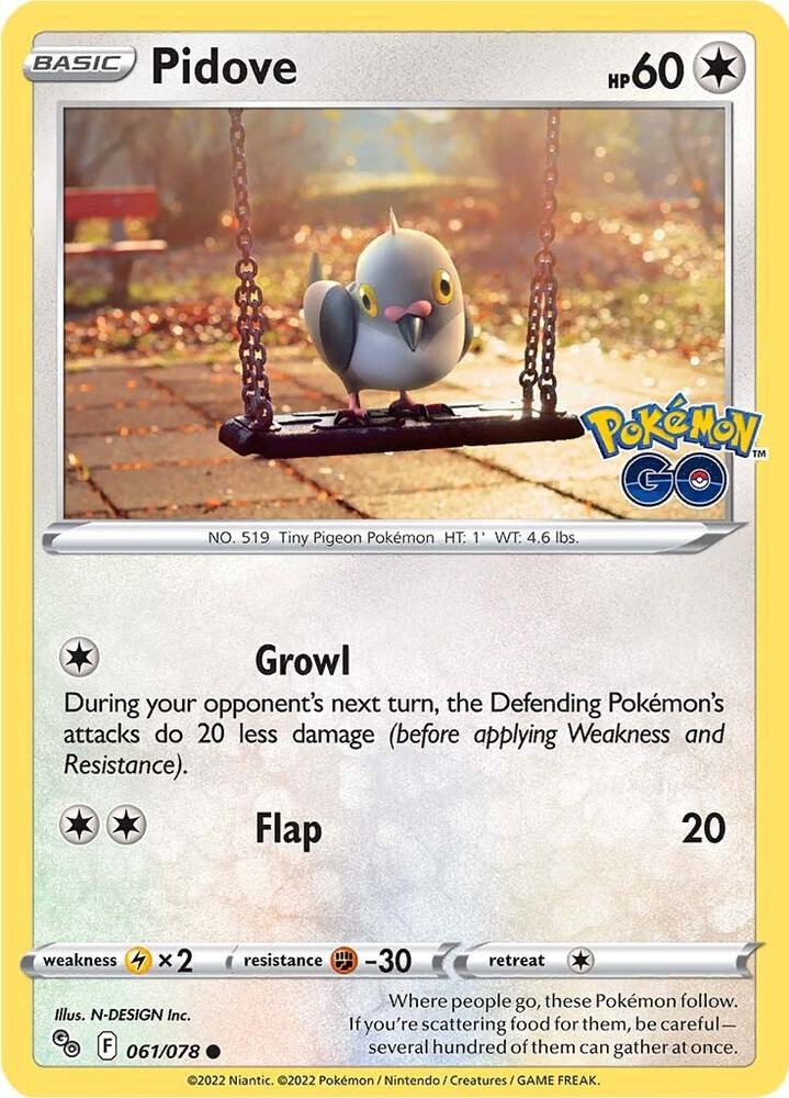 Pidove 061/078 card from Pokemon GO