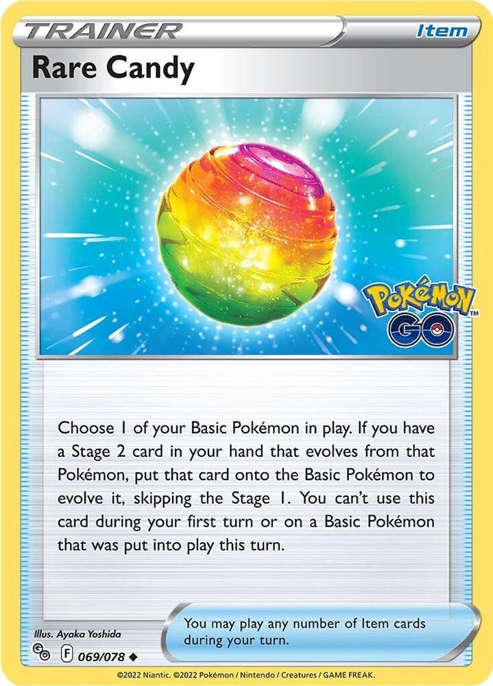 Rare Candy 069/078 card from Pokemon GO