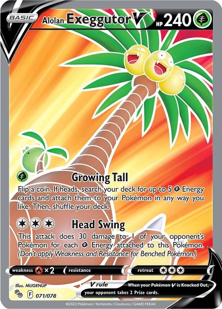 Alolan Exeggutor V (Full Art) 071/078 card from Pokemon GO