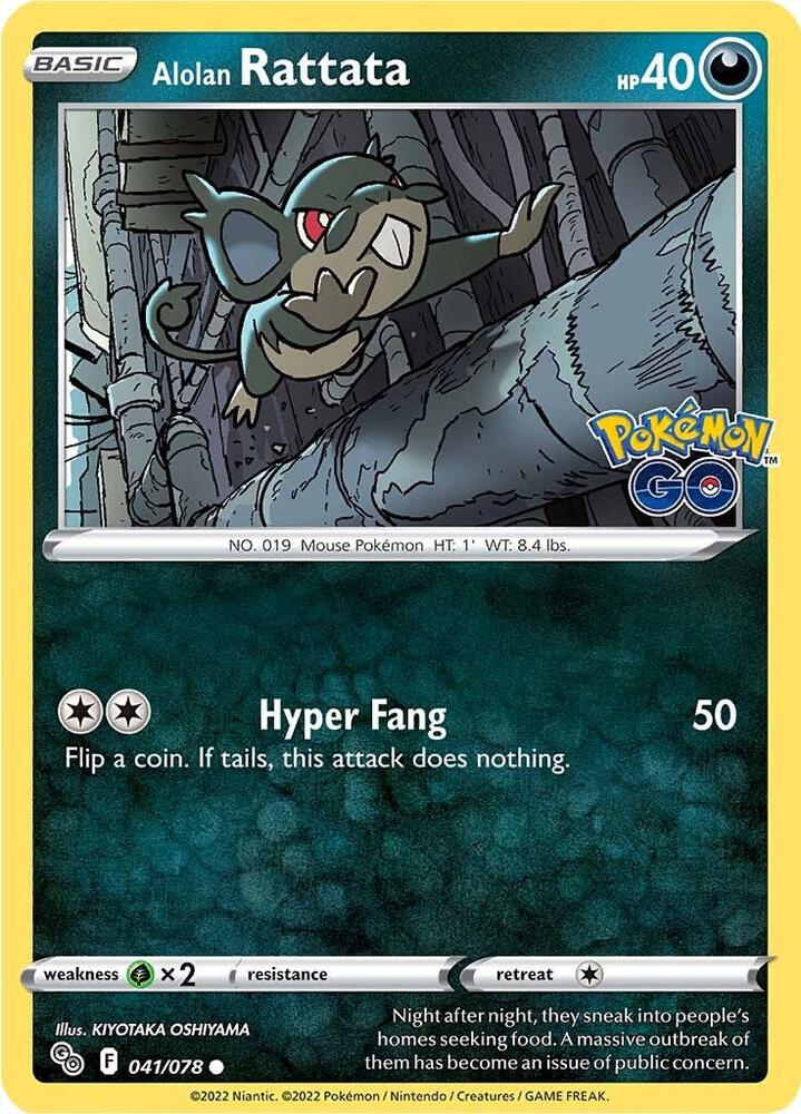 Alolan Rattata 041/078 card from Pokemon GO