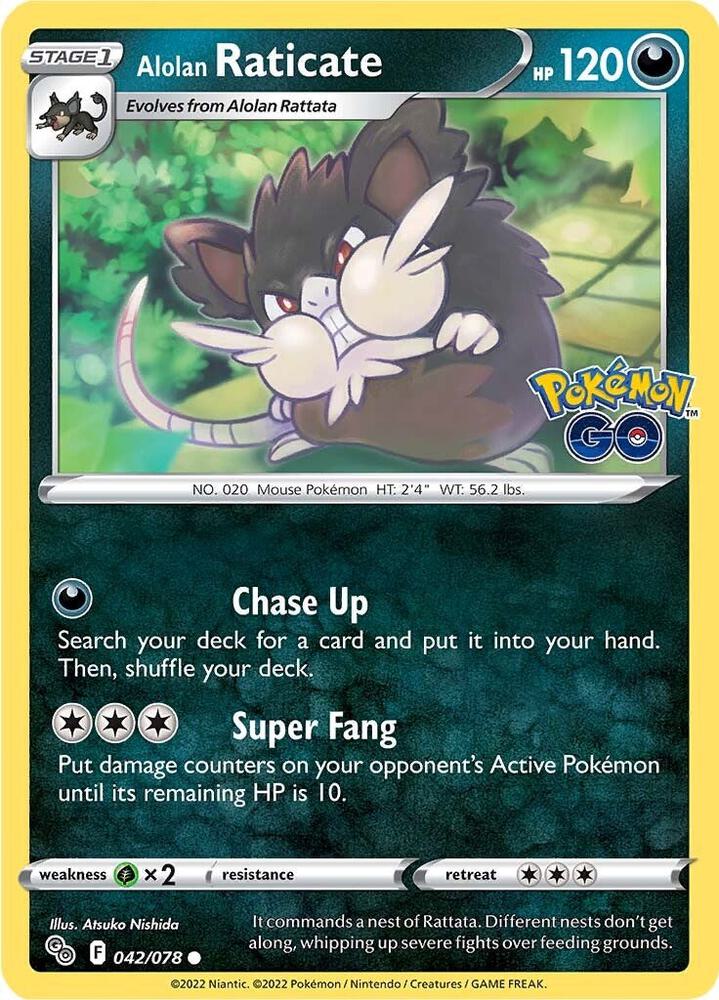 Alolan Raticate 042/078 card from Pokemon GO