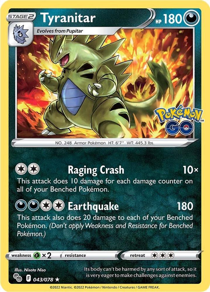 Tyranitar 043/078 card from Pokemon GO