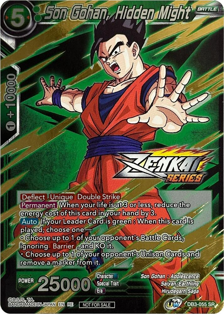 Son Gohan, Hidden Might (Event Pack 10) (Alternate Foil) DB3-055 card from Tournament Promotion Cards