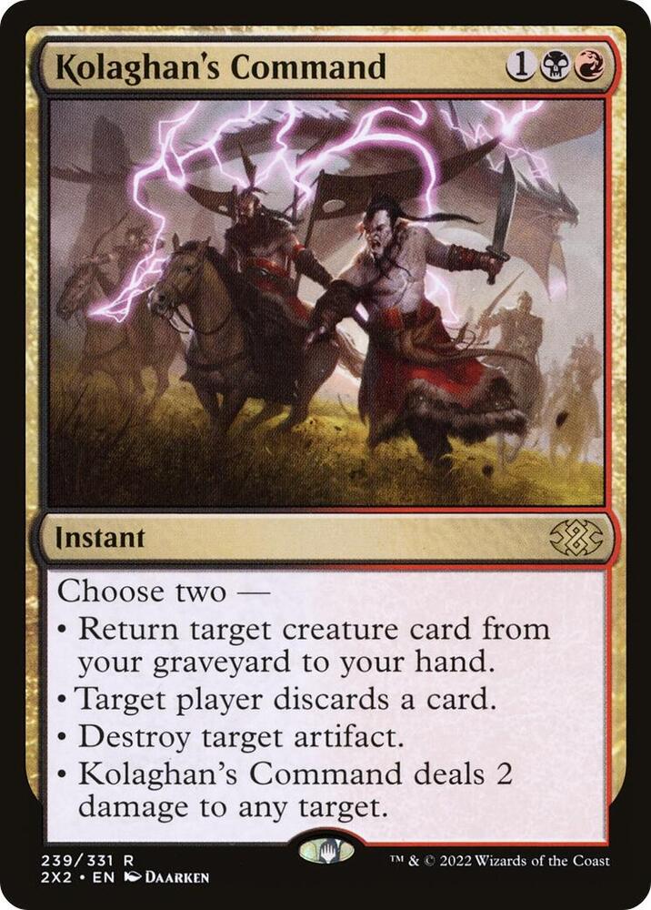 Kolaghan's Command 239 card from Double Masters 2022