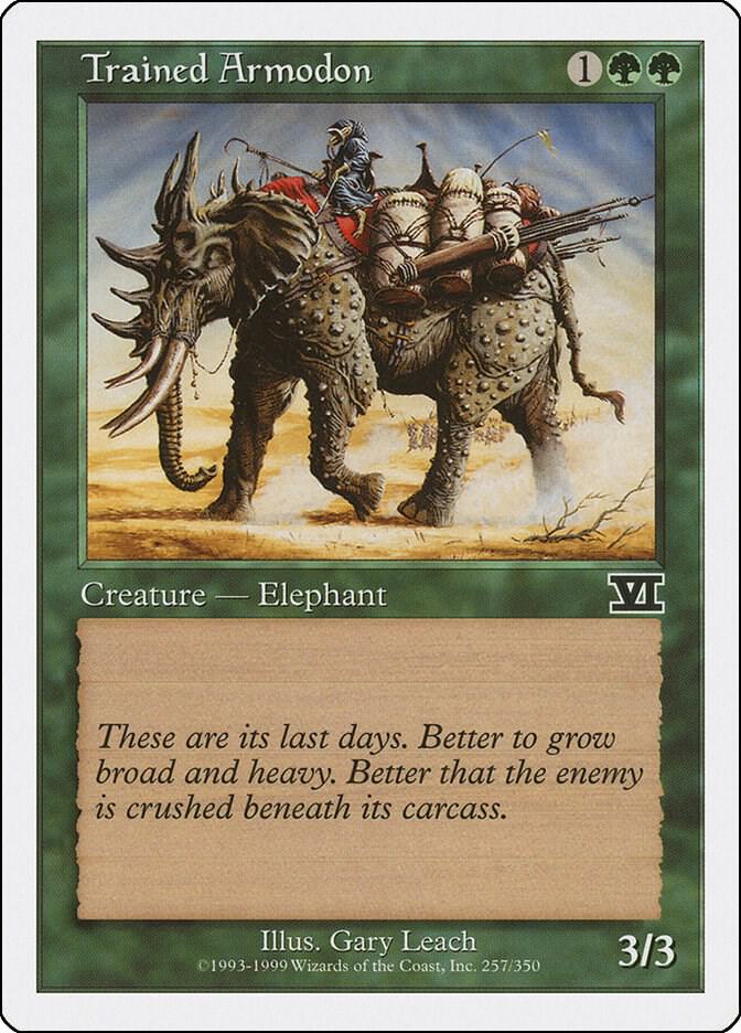 Trained Armodon 257 card from Classic Sixth Edition