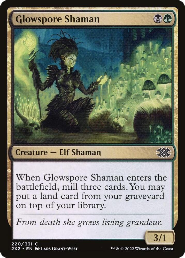 Glowspore Shaman 220 card from Double Masters 2022