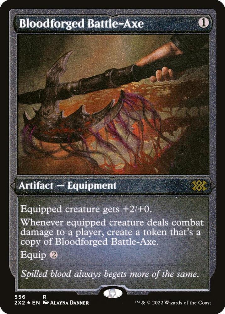 Bloodforged Battle-Axe (Foil Etched) 556 card from Double Masters 2022