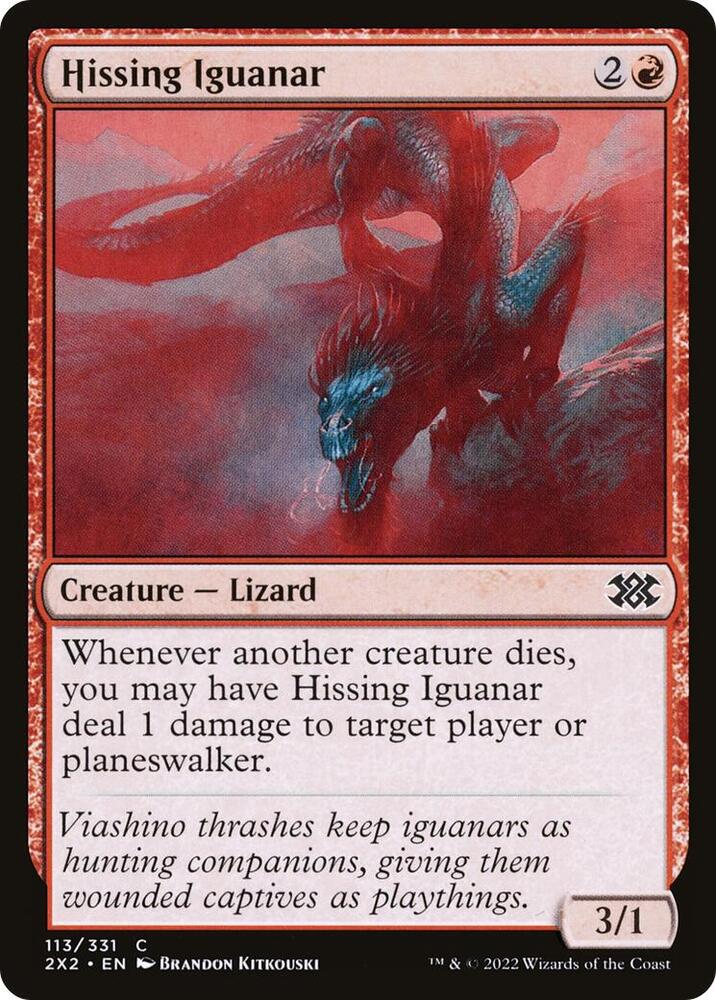 Hissing Iguanar 113 card from Double Masters 2022