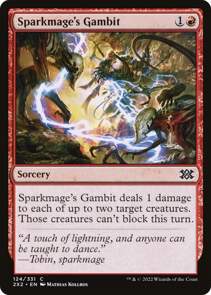 Sparkmage's Gambit 124 card from Double Masters 2022
