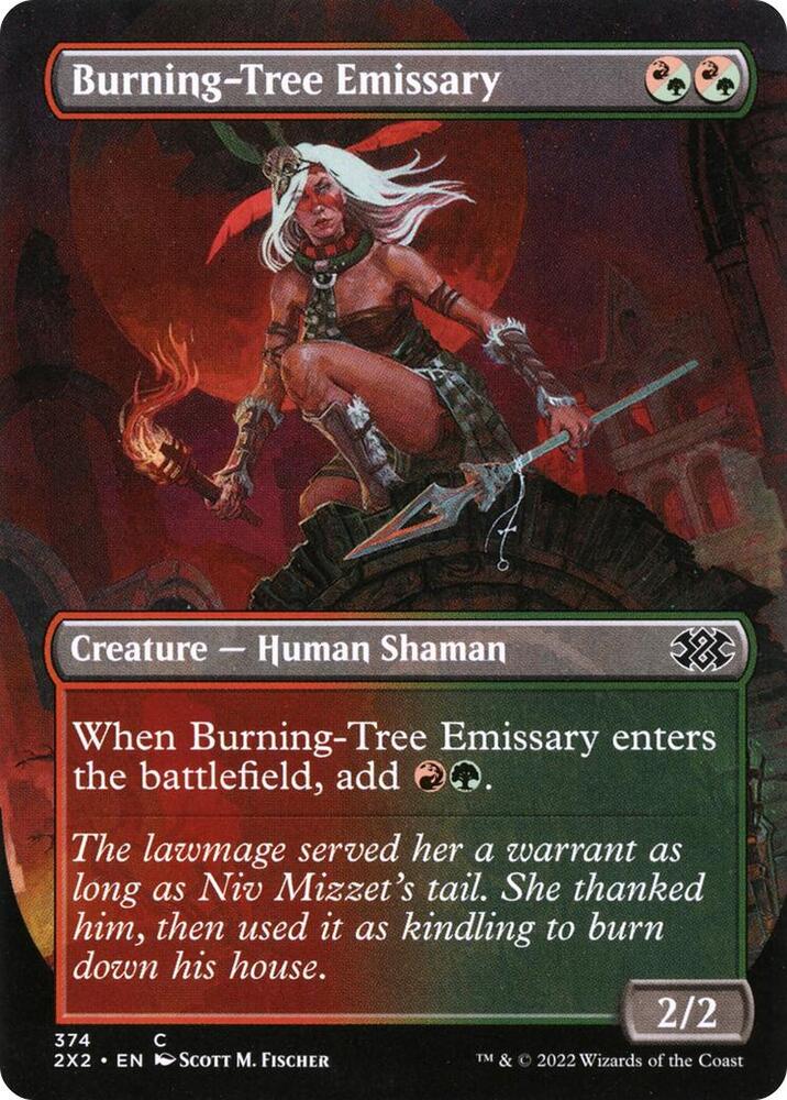 Burning-Tree Emissary (Borderless) 374 card from Double Masters 2022