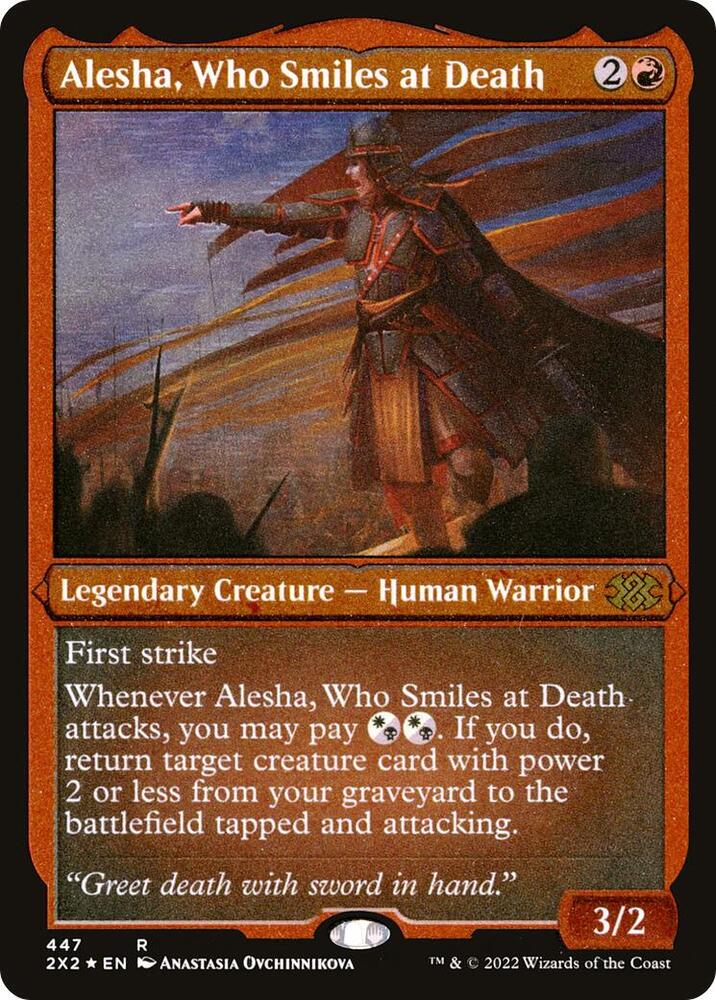 Alesha, Who Smiles at Death (Foil Etched) 447 card from Double Masters 2022