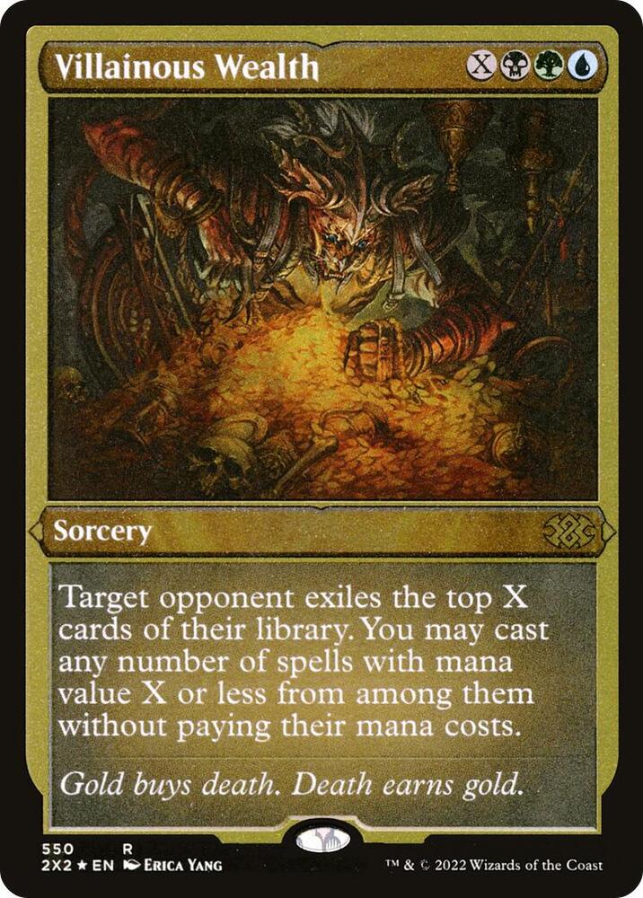 Villainous Wealth (Foil Etched) 550 card from Double Masters 2022