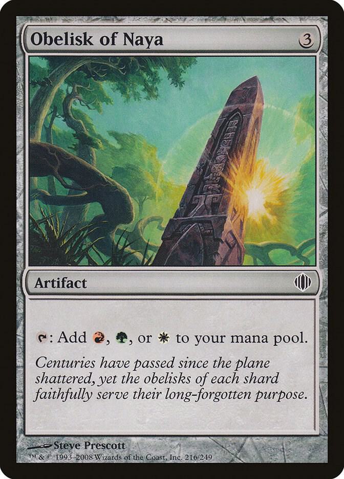 Obelisk of Naya 216 card from Shards of Alara