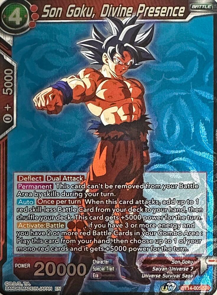 Son Goku, Divine Presence (Summer 2022 Regional Alt-Art Set) BT14-005 card from Promotion Cards