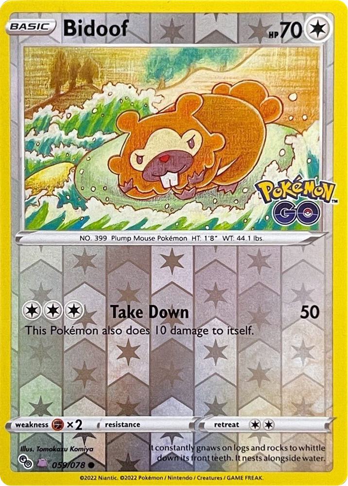Bidoof (Peelable Ditto) 059/078 card from Pokemon GO
