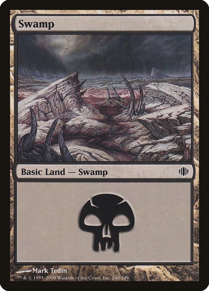Swamp 240 card from Shards of Alara