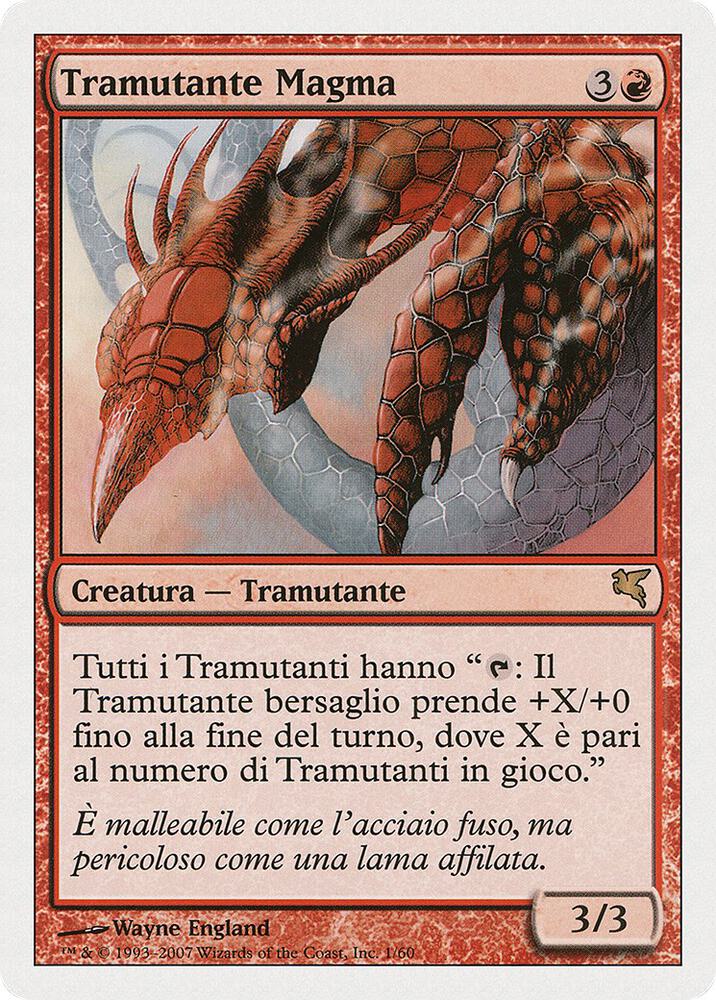 Magma Sliver (Italian) - "Tramutante Magma" D1 card from Magic Encyclopedia 2005 (Salvat/Hachette)