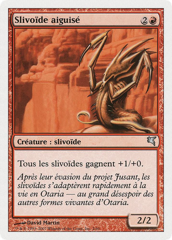 Blade Sliver (French) - "Slivoïde aiguisé" D2 card from Magic Encyclopedia 2005 (Salvat/Hachette)