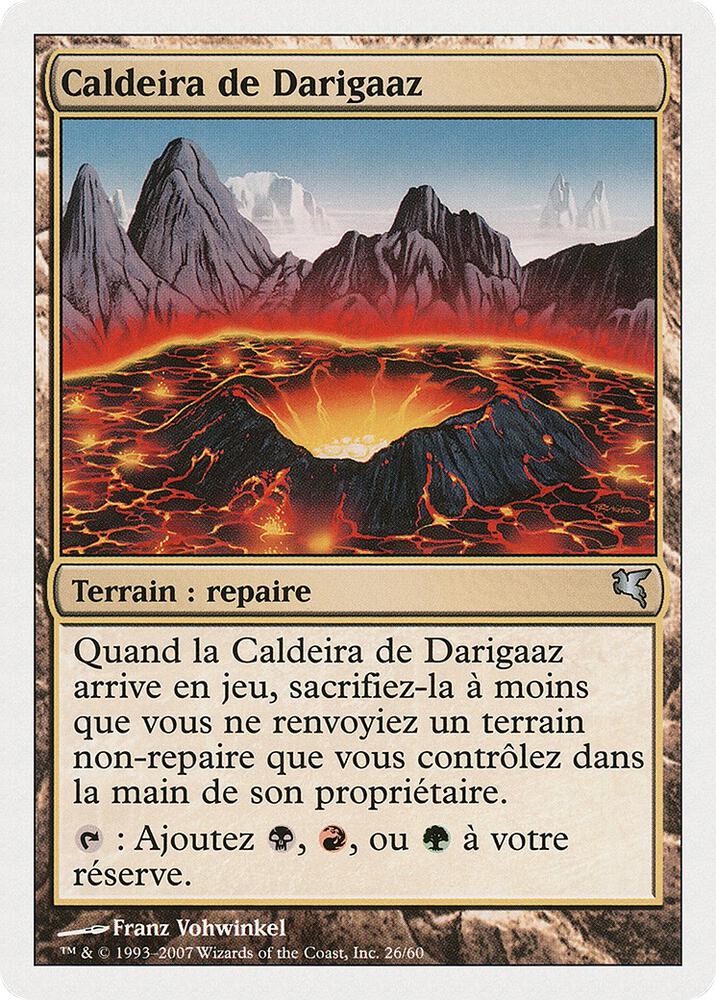 Darigaaz's Caldera (French) - "Caldeira de Darigaaz" D26 card from Magic Encyclopedia 2005 (Salvat/Hachette)