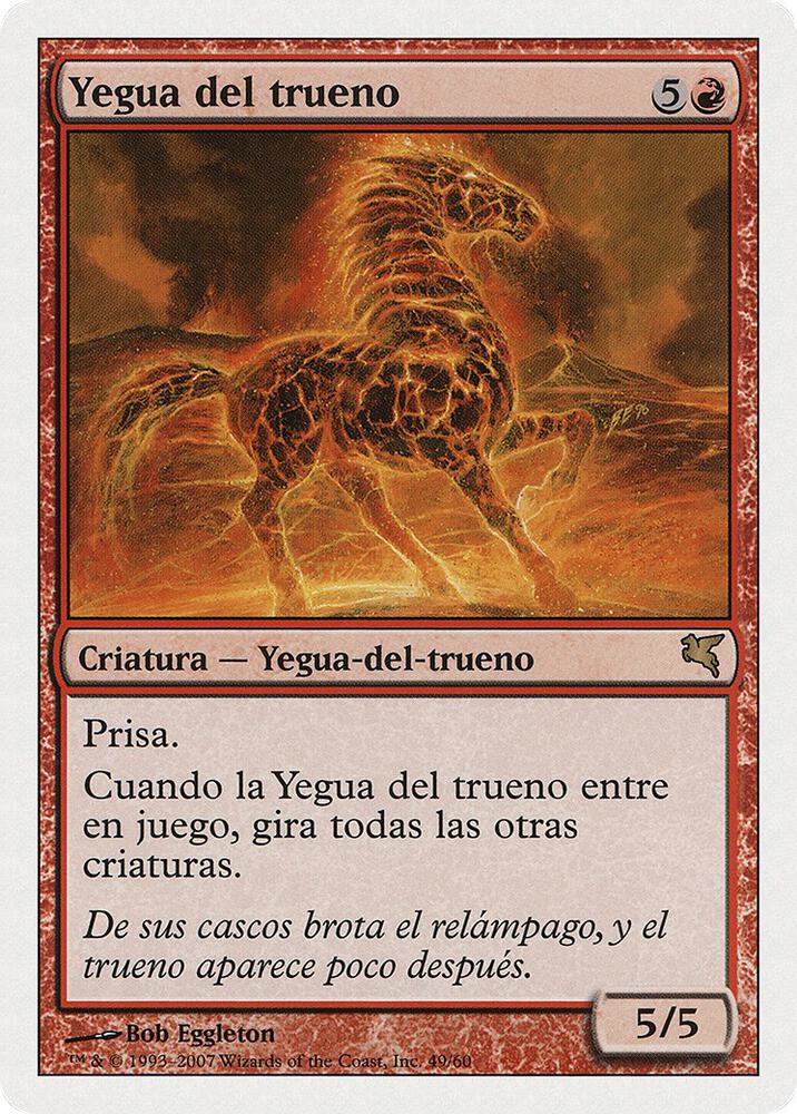 Thundermare (Spanish) - "Yegua del trueno" I49 card from Magic Encyclopedia 2005 (Salvat/Hachette)