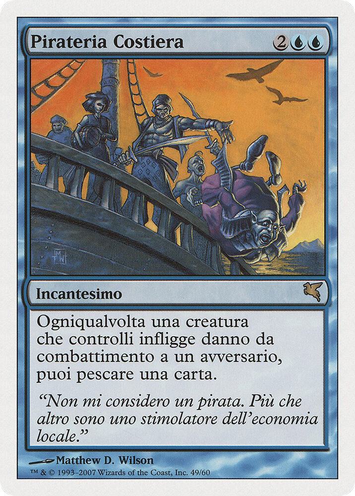 Coastal Piracy (Italian) - "Pirateria Costiera" E49 card from Magic Encyclopedia 2005 (Salvat/Hachette)