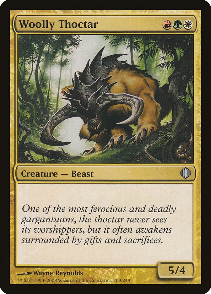 Woolly Thoctar 209 card from Shards of Alara