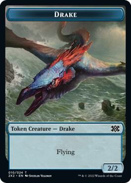 Drake // Knight Double-Sided Token 10 // 5 card from Double Masters 2022