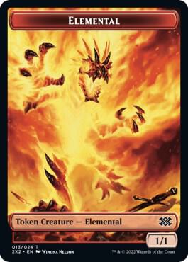 Elemental // Aven Initiate Double-Sided Token 13 // 4 card from Double Masters 2022
